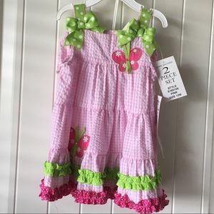 Size 12 month pink butterfly dress